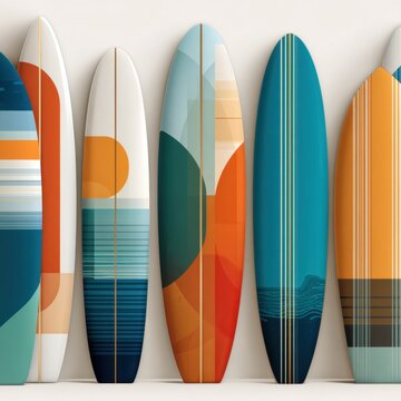 Colorful Surfboards - Abstract Design Pattern