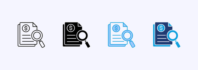 Audit Icon Set Multiple Style Collection Vector Illustration