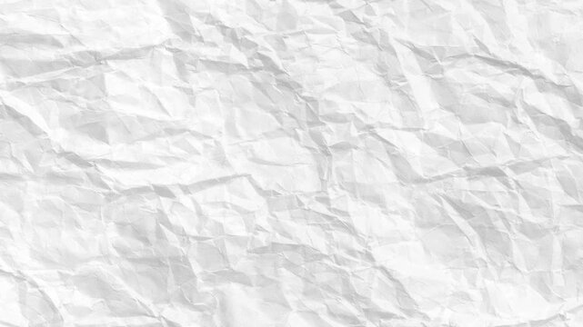 Close-up motion video of highly textured crumpled white paper, perfect for adding depth and organic feel to designs