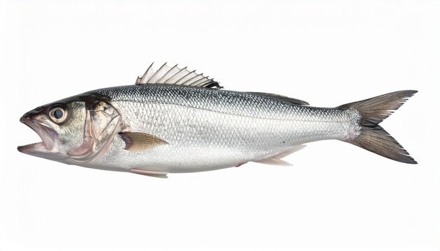 Silver Fish Isolated on White Background - A Detailed Studio Shot.
