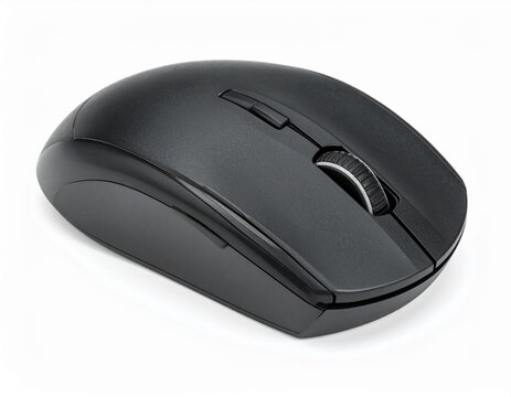 Sleek Black Wireless Computer Mouse for Seamless Navigation and Productivity on Any Surface.