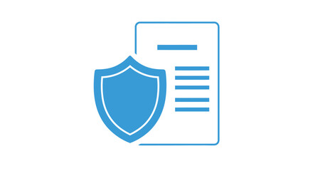 Blue shield and document icon.