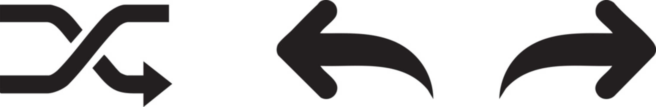 Media Shuffle History Undo Playlist Management Icon Set