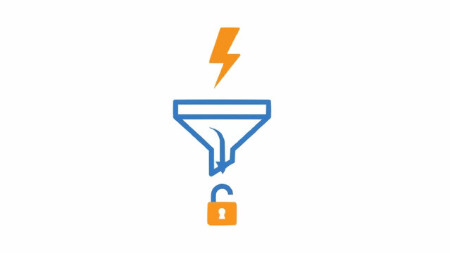 Secure data filtering with lock icon.