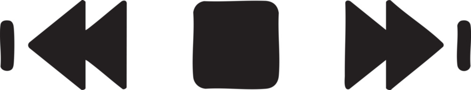 Video Control Stop Forward Rewind Media Icon Design