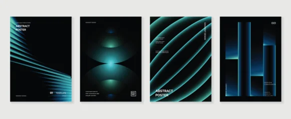 Selbstklebende Fototapeten Marienkäfer dark neon poster background vector background with black teal blue colors. Modern design for poster, cover, and branding.  © TWINS DESIGN STUDIO