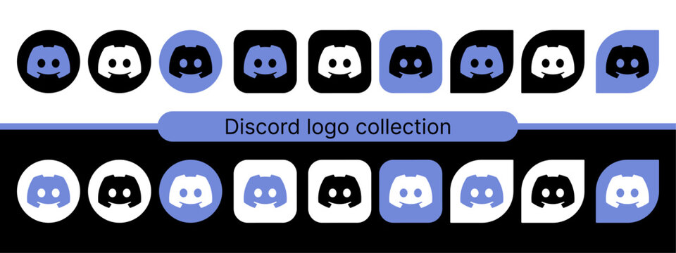 Discord logo icon vector set.