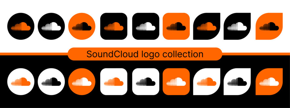 SoundCloud logo icon vector set.	