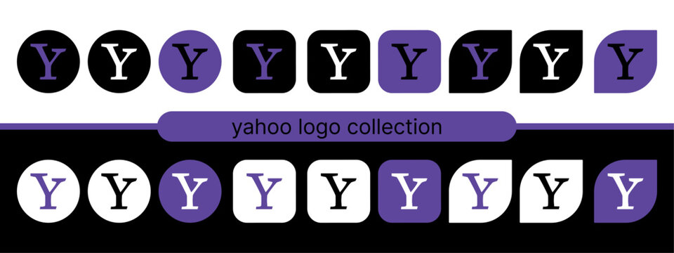 yahoo vector logo icon set.	