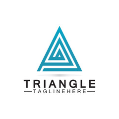 Line triangle logo design, Triangle monoline logo design with bold lines for creative digital marketing agency, sleek and geometric brand imagery
