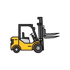Fototapeta premium Warehouse Forklift Icon Flat Design Material Handling Equipment Industrial Transportation Vehicle