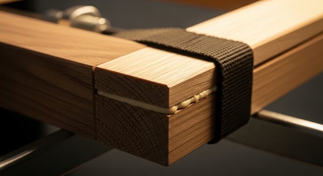 Wooden bench joint showcasing traditional craftsmanship and design techniques