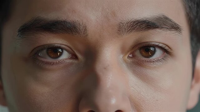 Close-Up of Young Male with Brown Eyes and Light Skin