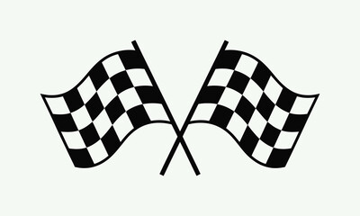Fototapeta premium Black and white checkered flags vector icon graphic design, race flags design element
