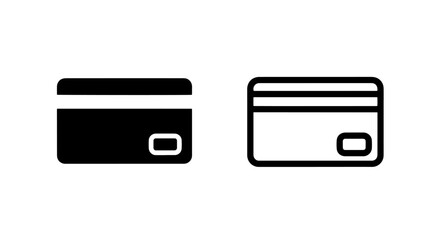 Obraz premium Credit Card Icon - Black and Outline Symbol for Online Payment and Financial Transactions