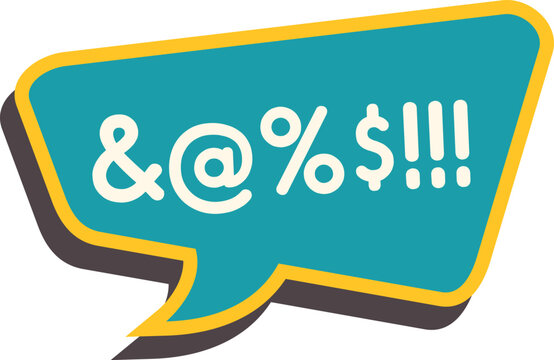 Speech bubble displaying censored expletives or swear words as abstract symbols