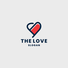 Love logo style icon design template vector illustration