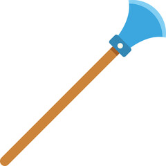 Flat design style halberd depicting an ancient polearm weapon