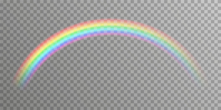 Bright rainbow arch half transparent. Vector