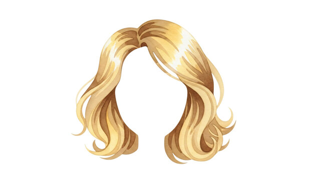 Woman hair with long blondes and ponytail on top of her head.