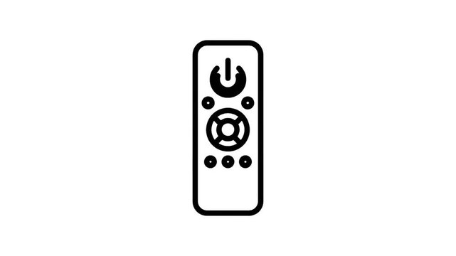 Simple line art icon of a remote control for electronic devices