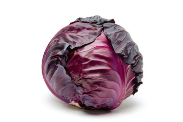 A red cabbage on a white background