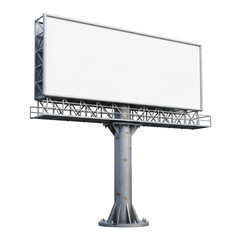 Obraz premium Blank billboard advertisement board isolated on transparent background