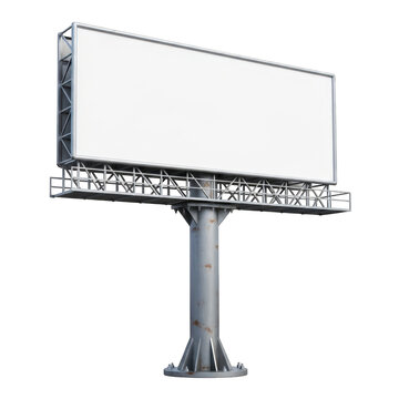 Blank billboard advertisement board isolated on transparent background