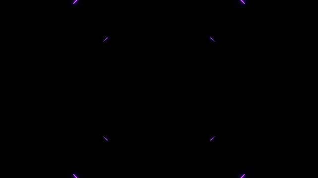 A captivating digital animation displaying glowing pink and blue geometric shapes.