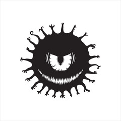  Evil Eye Monster Stencil Vector Image