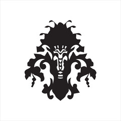  Damask central element isolated Vector Image