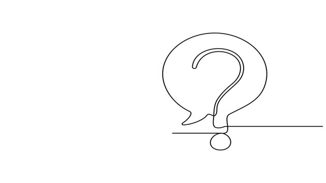 Animated self drawing of continuous line draw Quick tips. Animated self drawing question mark and speech bubble. Full length one line animation