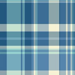 Fototapeta premium Cotton texture tartan pattern, expressive fabric plaid seamless. Scottish vector background textile check in cyan and pastel colors.