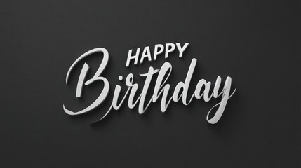 Obraz premium Elegant happy birthday script on dark background for celebration design