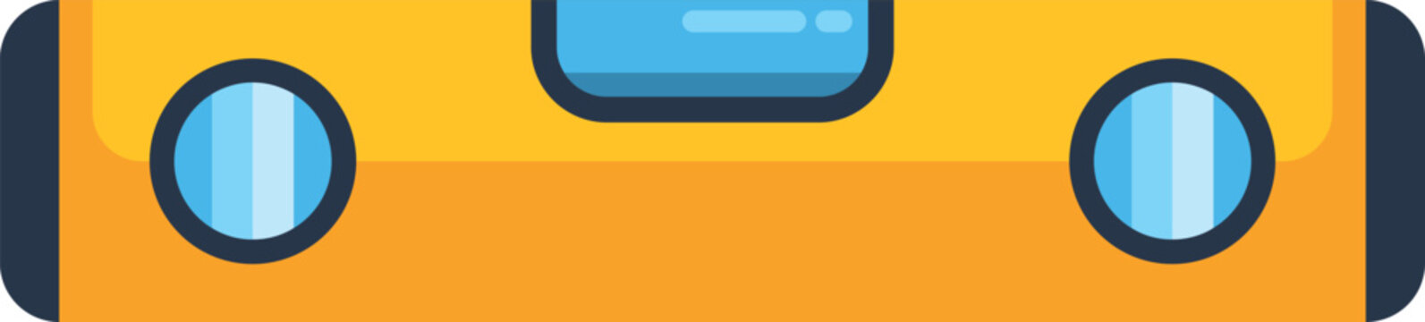 Bright yellow spirit level tool for precision alignment and measurement tasks