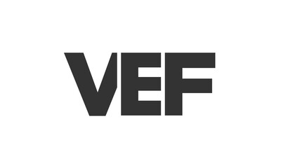 Fototapeta premium VEF logo design template with strong and modern bold text. Initial based vector logotype featuring simple and minimal typography. Trendy company identity.