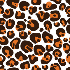 Leopard skin seamless vector pattern. Animal safari spotted print. Endless background for fabric and wallpaper.