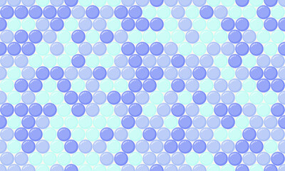 Abstract pastel blue and light blue circle pattern. Seamless texture of overlapping spheres creates a calming, playful, and modern design.