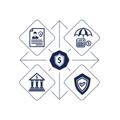 Fototapeta premium a vector illustration representing concepts of security, protection, and financial trust.