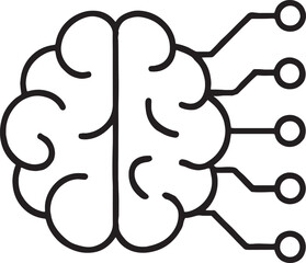 Obraz premium Brain with circuit lines vector icon