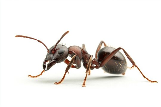 Detailed Macro Shot of an Ant on a Plain Surface