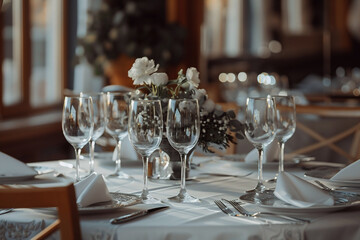 Modern restaurant table setting