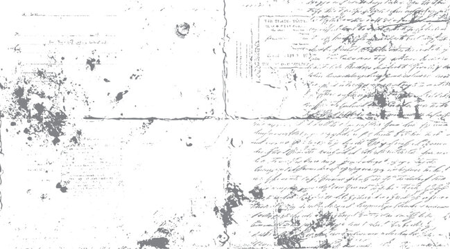 Faded handwritten script with ink blots and distressed paper texture. Aged document with illegible text and scattered marks. Vintage paper background with scribbled writing