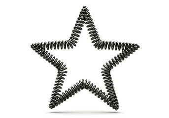 金属バネの星型 抽象背景