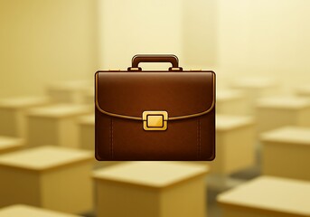 会議室の革製ブリーフケース