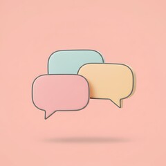 パステルカラーの吹き出し コミュニケーション アイコン