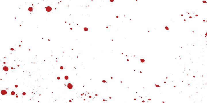 Red blood splatters on a transparent background for design elements