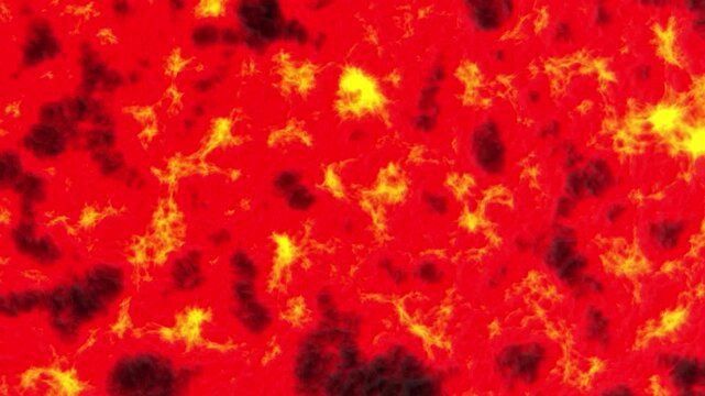 Hot red lava swirling in hypnotic patterns motion hell background. Dynamic fiery lava fluid- Molten lava It's bubbling like boiling water. Molten lava flow and bright fiery bursts animation.