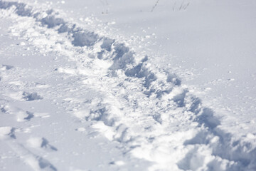 Obraz premium A snow path is shown in the image