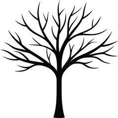 Minimalist Bare Tree Silhouette Illustration